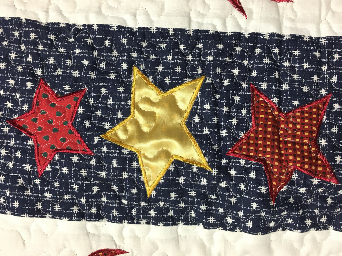 Happy Christmas Cotton Quilted Reversible Throw Blanket