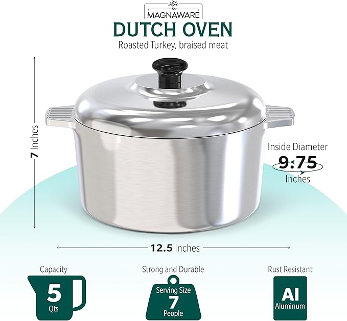 5 Quarts Round Dutch Oven with Lid