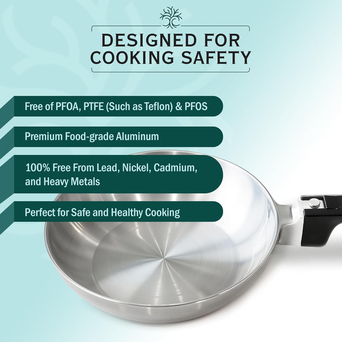 11-Inch Chef Skillet – Quick & Even Heat Distribution – Lightweight Cast Aluminum Frying Pan