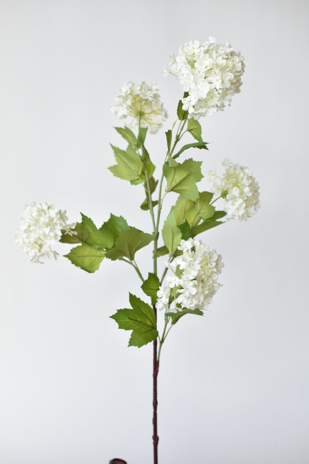 34" Faux White Snowball Hydrangea Stem